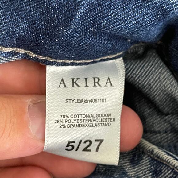 Akira ride the wave wide leg denim jeans Acid Wash Women's Size 27 5 Grunge Rave - Picture 7 of 14